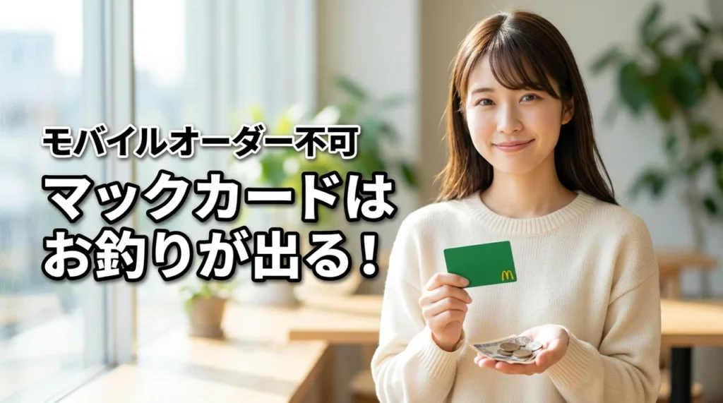 マックカードはお釣りが出るから超お得！モバイルオーダー不可など利用時の注意点
