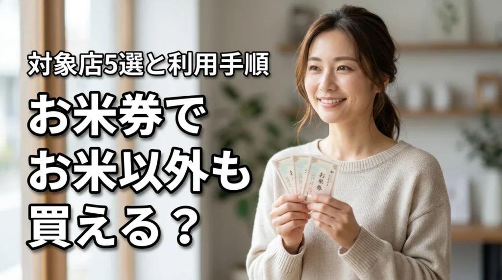お米券が使える店でお米以外も買える？対象店舗5選と賢い利用手順
